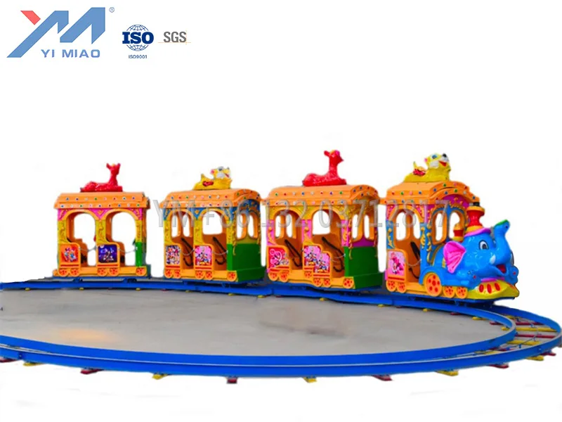 Whole sale  funfair amusement park outdoors  elephant cartoon Tourist train on track for adult children