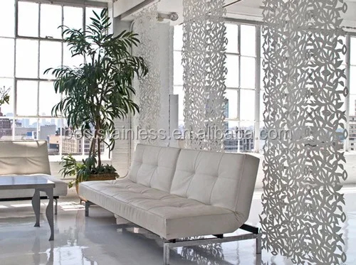 Movable floor to ceiling garden fireplace balcony living privacy stainless steel doors partition wall room dividers screens