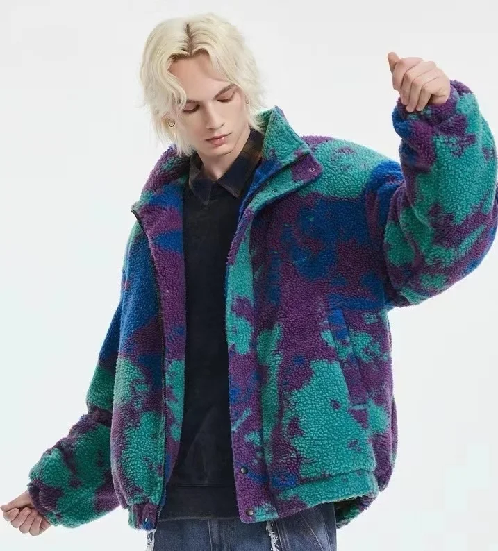 Custom Embroidery Men winter coat jacquard fleece jacket solid color fleece zip up jacket for unisex sharper fleece jacket