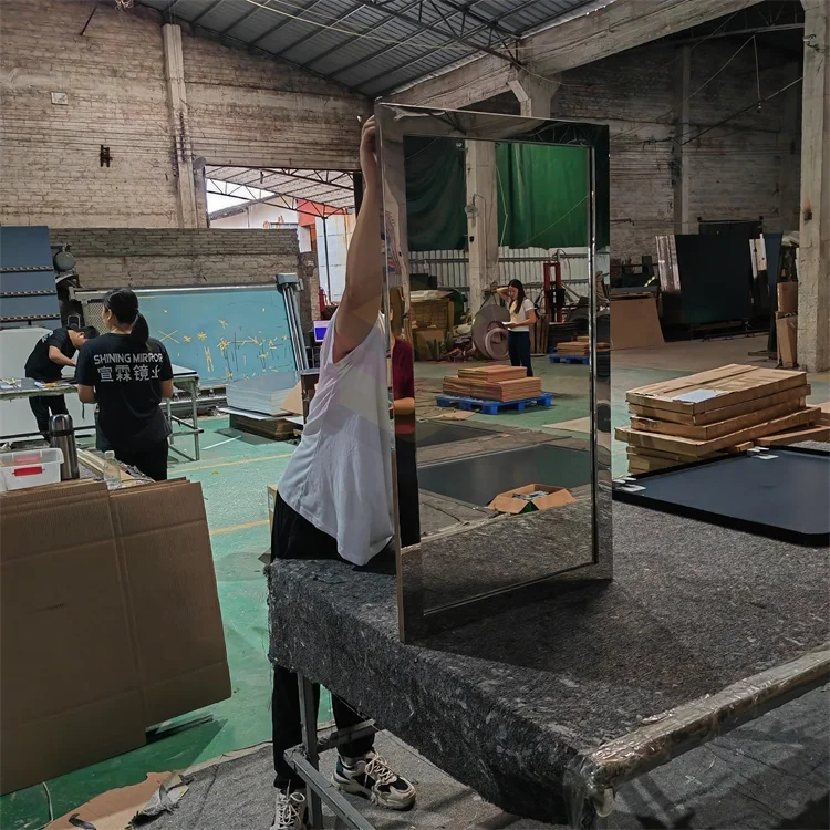 rectangle frame bathroom wall mirrors for home decor wall metal frame frame mirror stainless steel mirror wall decor