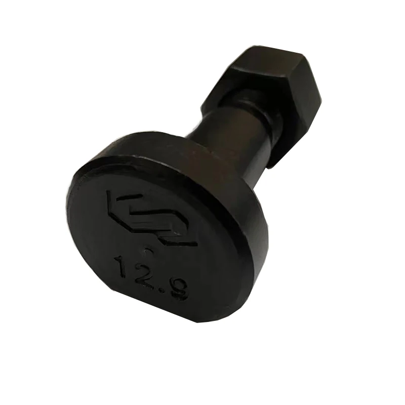 OEM ODM custom size 40cr 45 steel material black color truck wheel bolt Wheel Hub Bolt nuts for light trucks