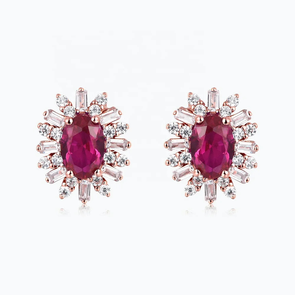 Женские серьги из искусственного корунда 925
