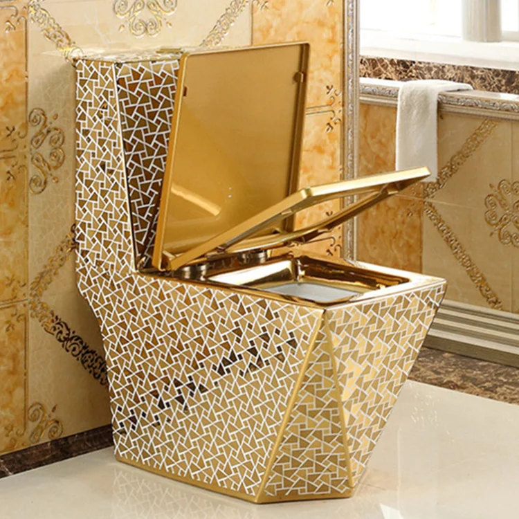 Hot sale ceramic siphonic and washdown one pice golden toilet