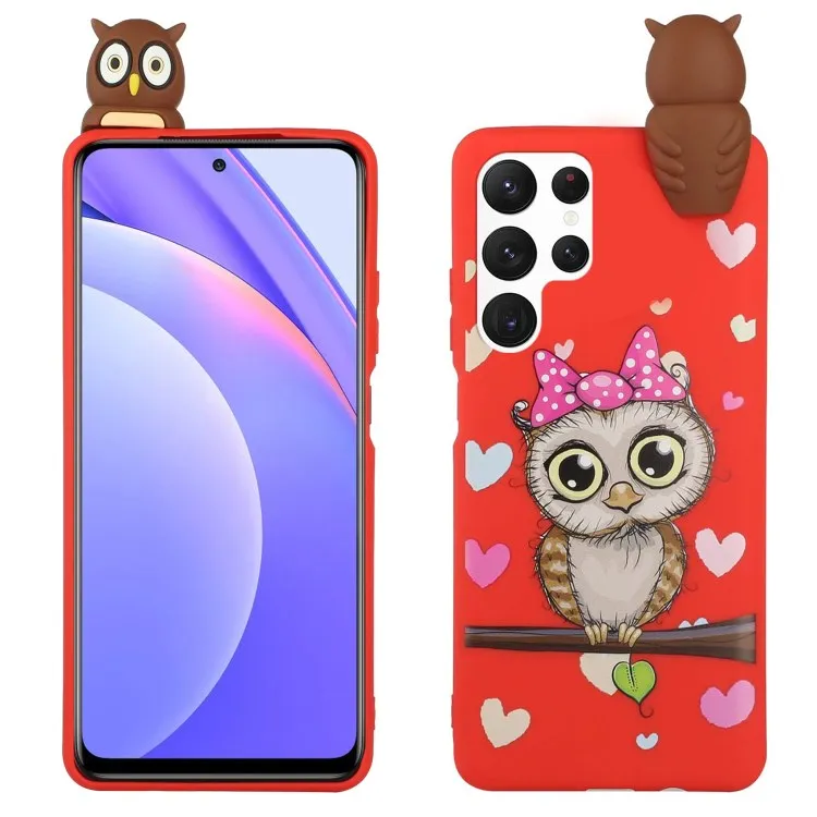 3D Animal Doll Decor TPU funny phone case for Samsung Galaxy S22 Ultra 5G cute phone cover mobile case