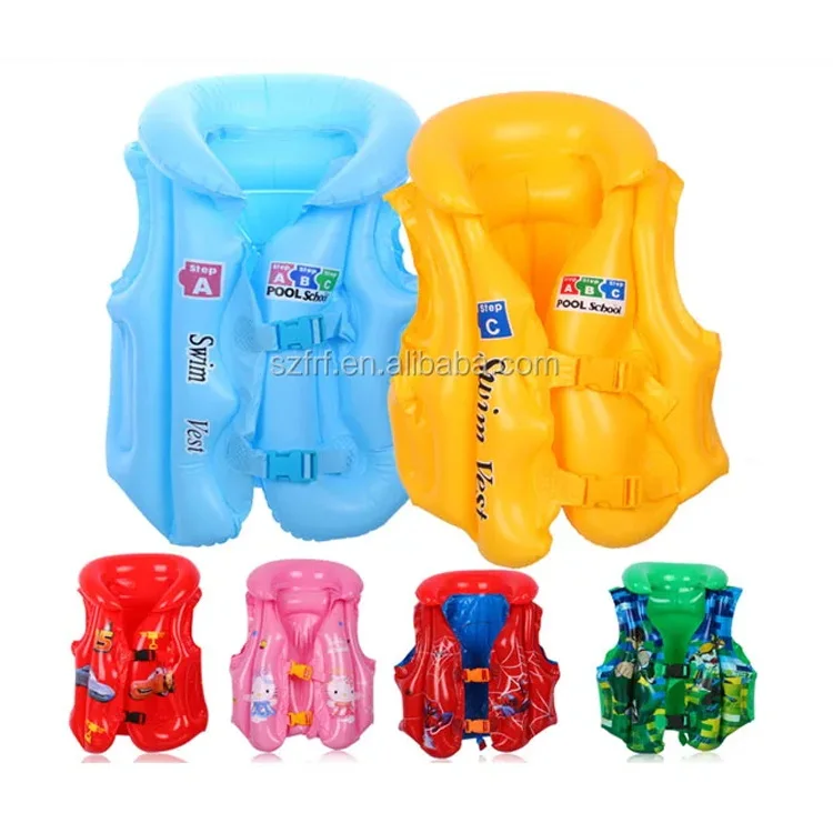 Summer Pool Beach Kids Swim Fun Inflatable Swim Vest Life Jacket Swimsuit
