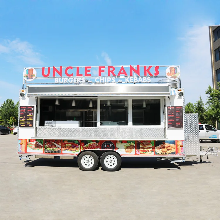 Kebabs Food Trailer Drivable Food Truck with Full Kitchen Mobile Food Carts for Sale