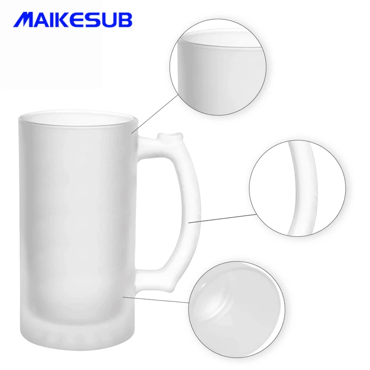 Sublimation coating items glass beer mug and 16oz heat press printing glass mug
