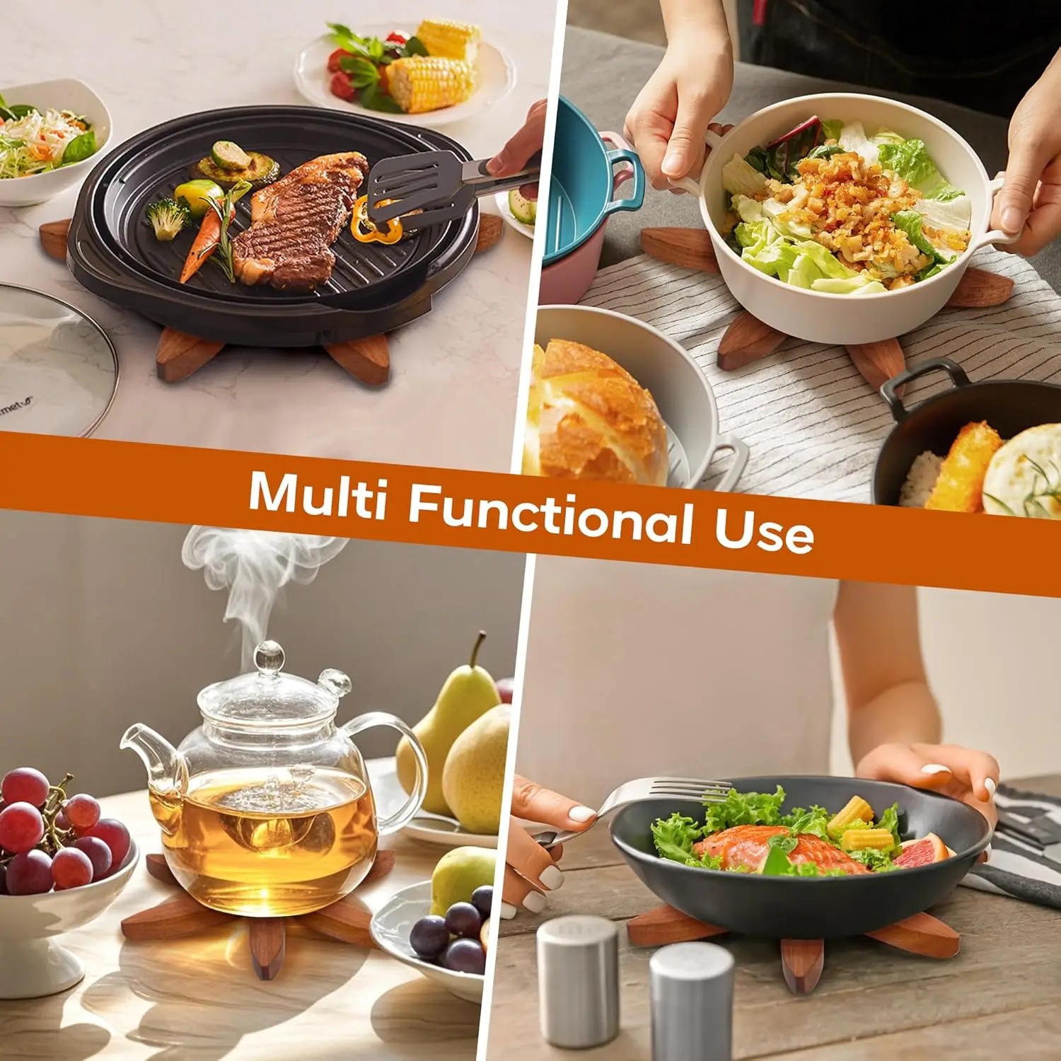 Manufacturer wooden trivets tree coasters Eco-Friendly Folding Coaster Tree Shaped Insulation wood cup Pad