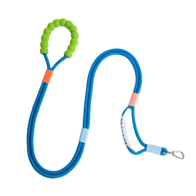 Customizable stylish color round pet dog nylon leash with soft foam handle and multiple adjustment ways