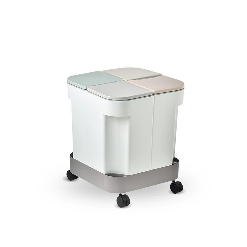 Roller Kitchen Plastic Wheeled Recycle Waste Bin Trash Cans With Lid For Sale