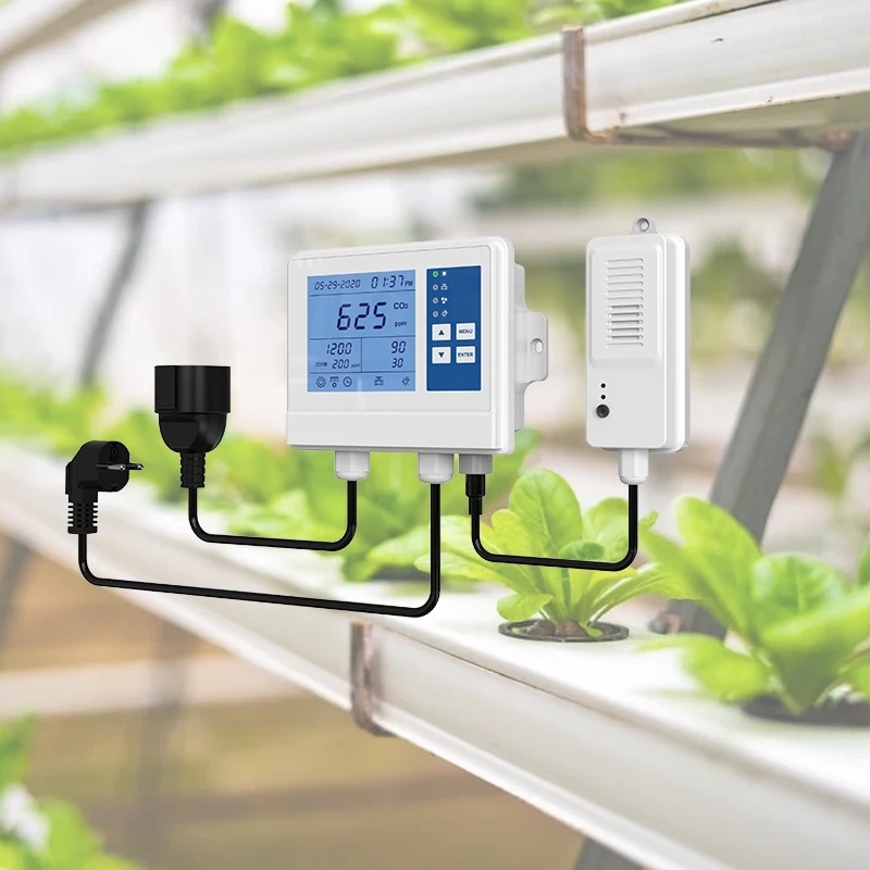 5-20m remote sensor Intelligent Growing  Smart Temperature CO2  Controller for  greenhouse, mushroom, grow tent