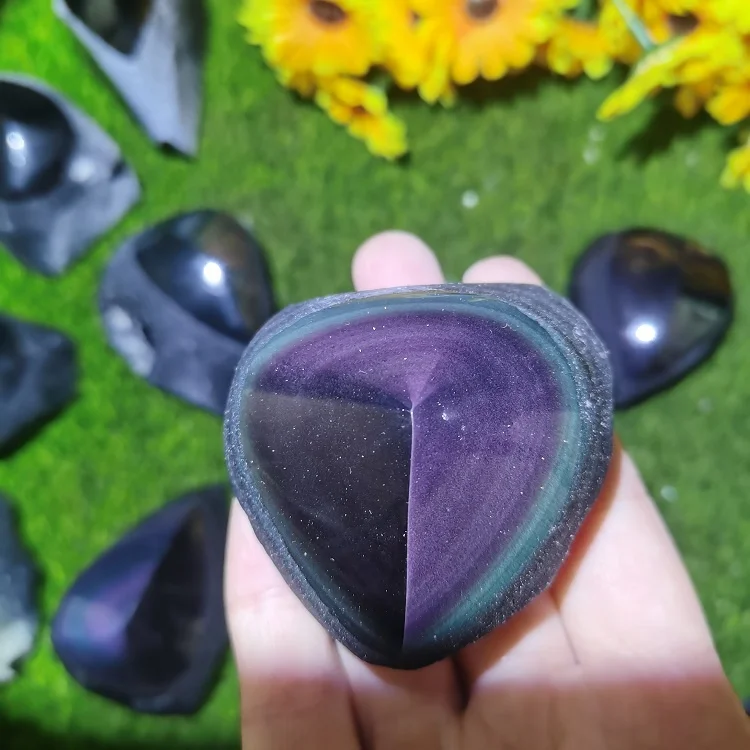 Wholesale Raw Polished Healing Stone Spiritual Products Crystals Rough Point Rainbow Obsidian Stone Tower for Fengshui