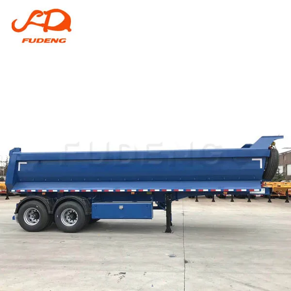 3axle 4axle  45 cubic Hydraulic Rear Dump trailers  U shape 60ton 80ton side tipper box  dump trailer  for sale