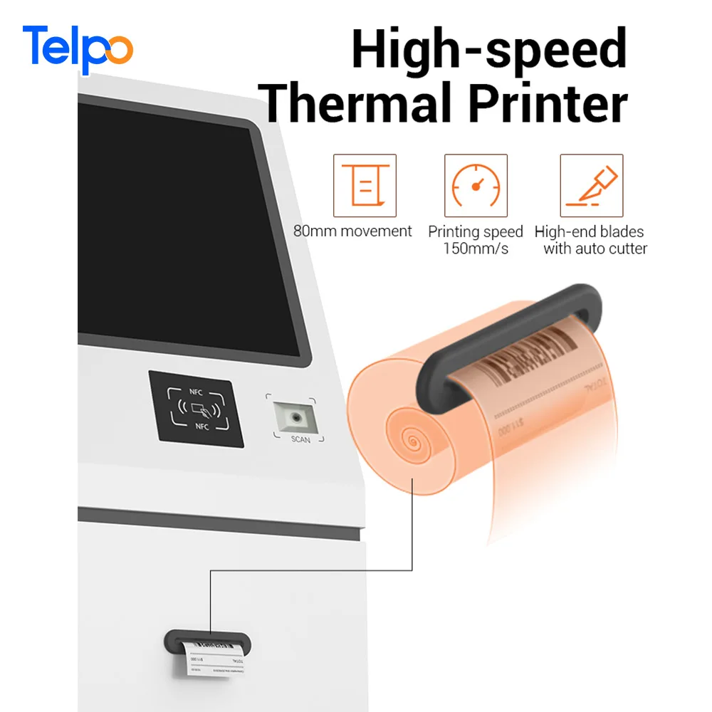 Telpo bank customer appointment queue management system with VIP smart card reader