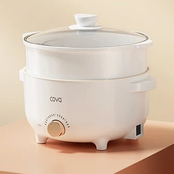 Multifunction Power Adjustment 700w Dormitory Student Noodle Oatmeal Soup With Steamer Electric Cooking Pot