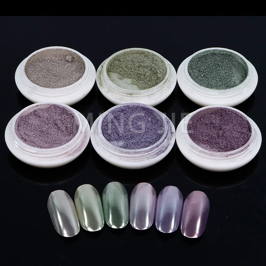 Small Case 1g/Jars Mid Summer Light Color Mirror Powder Clear Pear Nail Chrome Powder