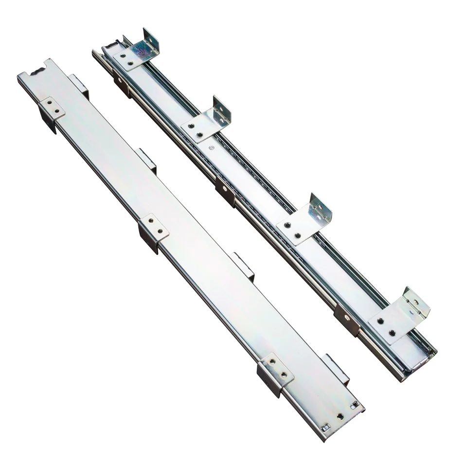 45mm 3 Folding Extendable Telescopic Rail Furniture Cabinet Accessories Ball bearing Drawer Guide Slide Rail  With  Lateral Legs