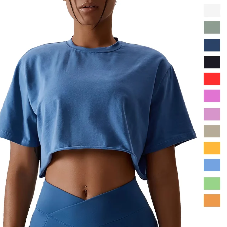 Женская хлопковая футболка с коротким рукавом