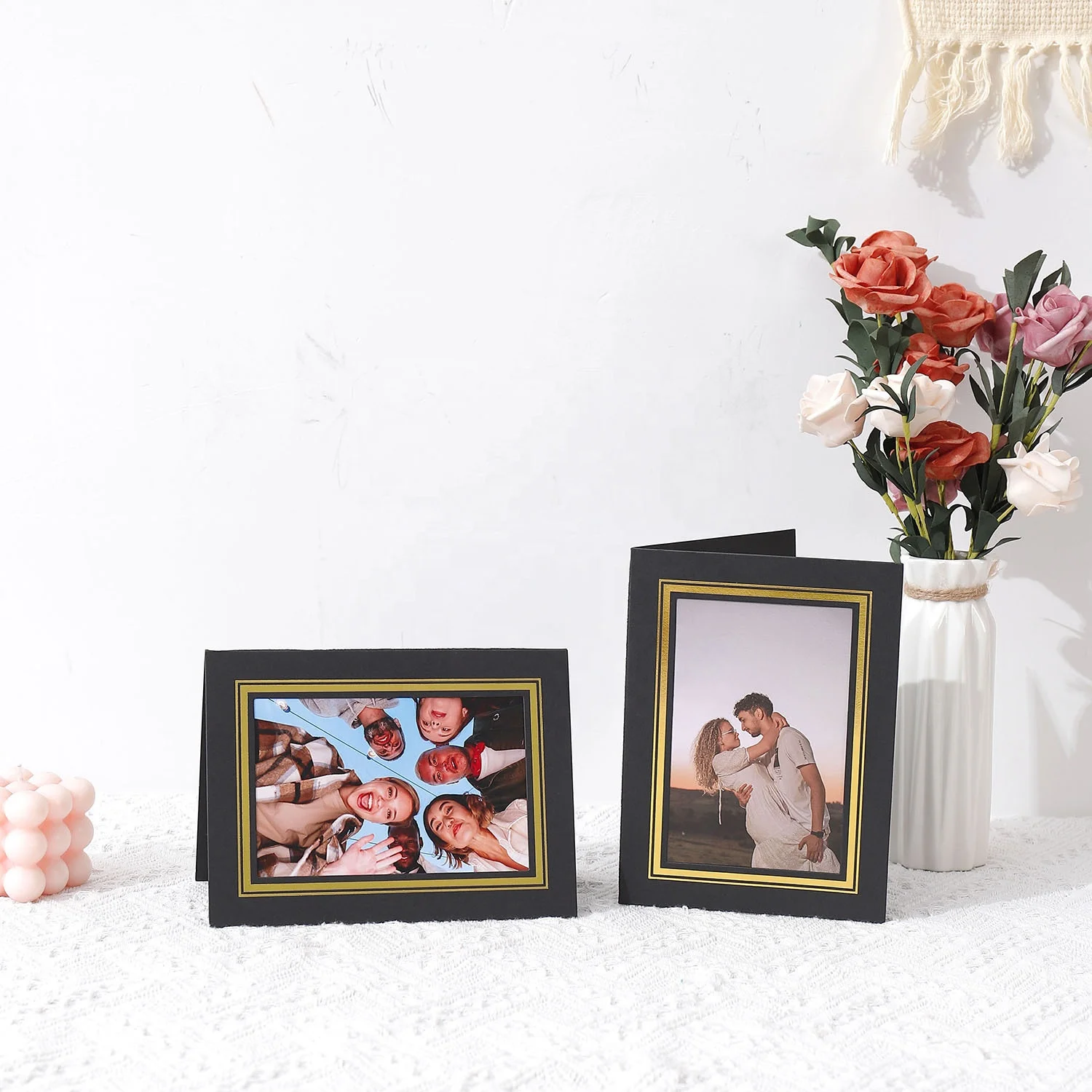customize flip open card board paper folding photo frame book 4x6 inch,  souvenir paper board photo book frame