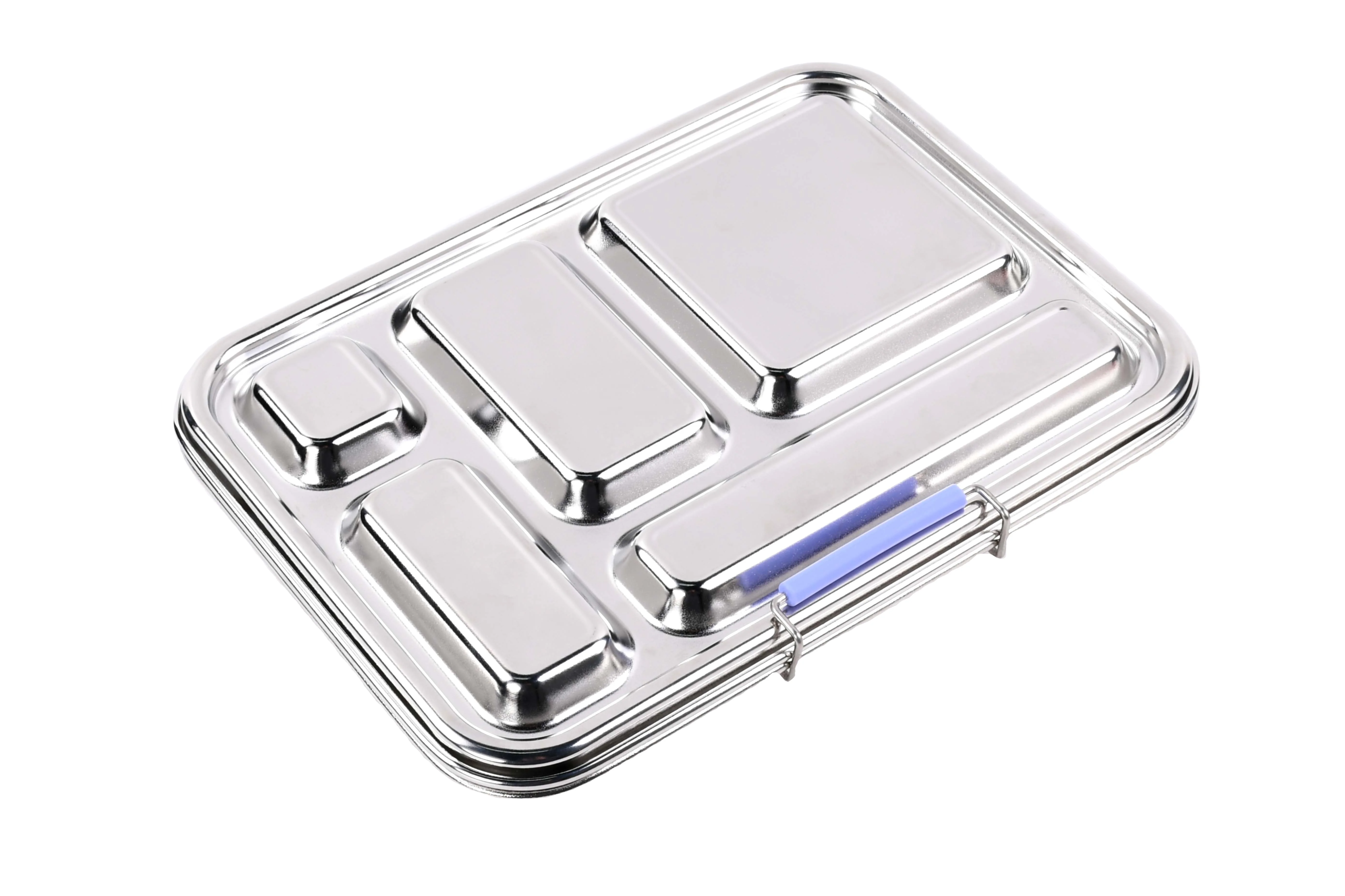 Aohea SS304 Stainless Steel dinnerware lunch box for School 5 compartment bento box with soup jar