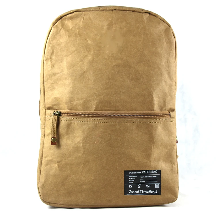 newest design Washable kraft paper backpack bag