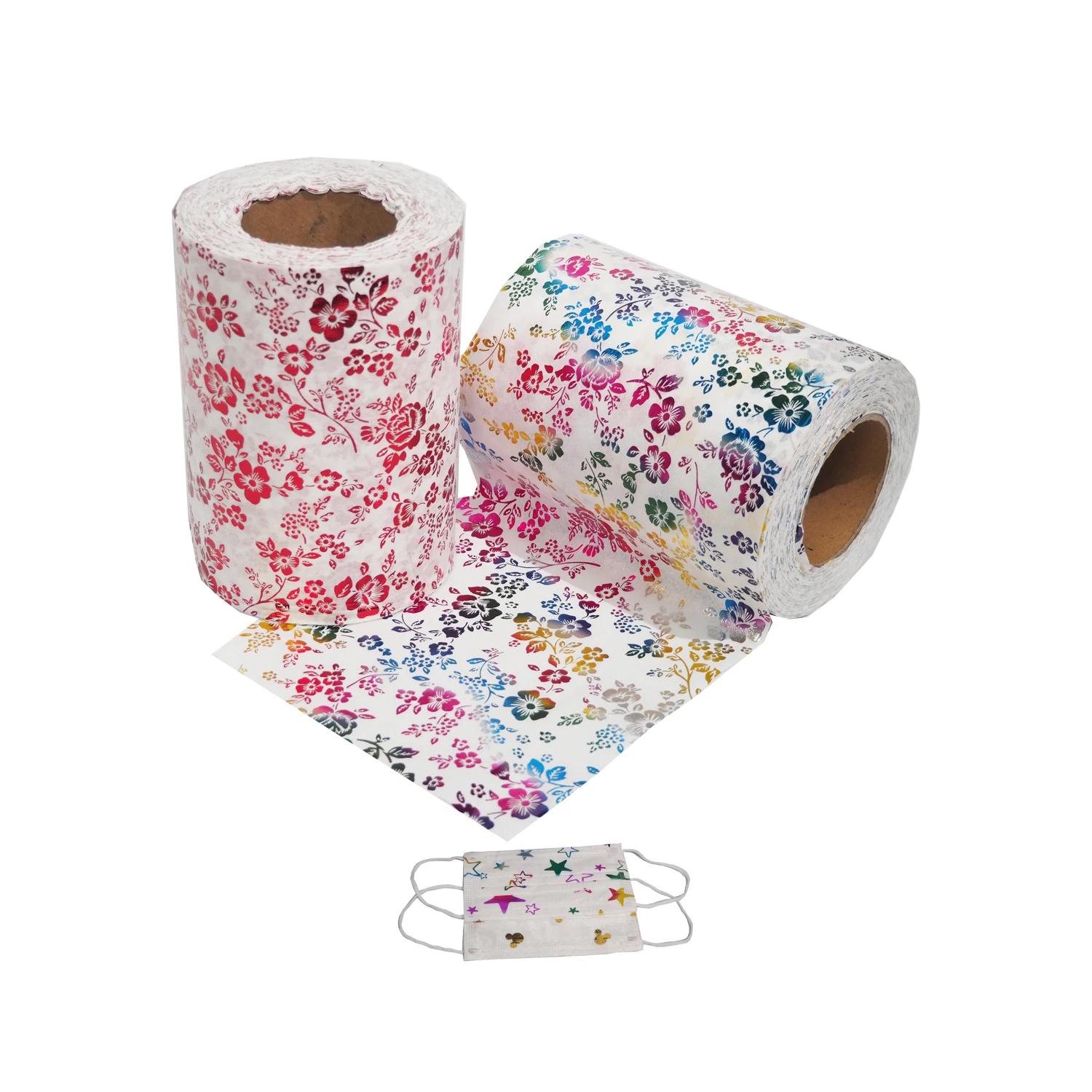 Disposable Raw Material Printed PP Non Woven Fabric with Various New Design multi color silver printing 20/30/40/50gsm