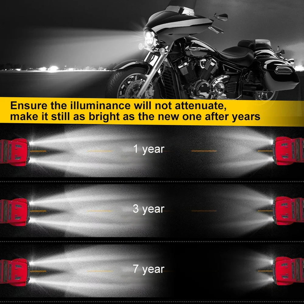 Motor Headlight Waterproof Led Headlamp With Drl Hi/Lo Beam Driving Light Motorcycle Lamp For Yamaha V Star 1300 Xvs1300A Tourer