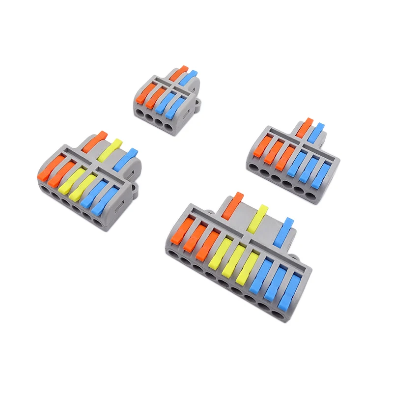 Universal colourful terminal block 9 pin 6 pole 4p quick release push in wire connector splitter connector