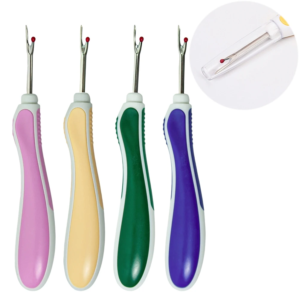 Thread Removal Tool for Hand Sewing Tailor Accessories With Secant Knife Silicon Handle Seam Ripper 4 Color Chose Needlework