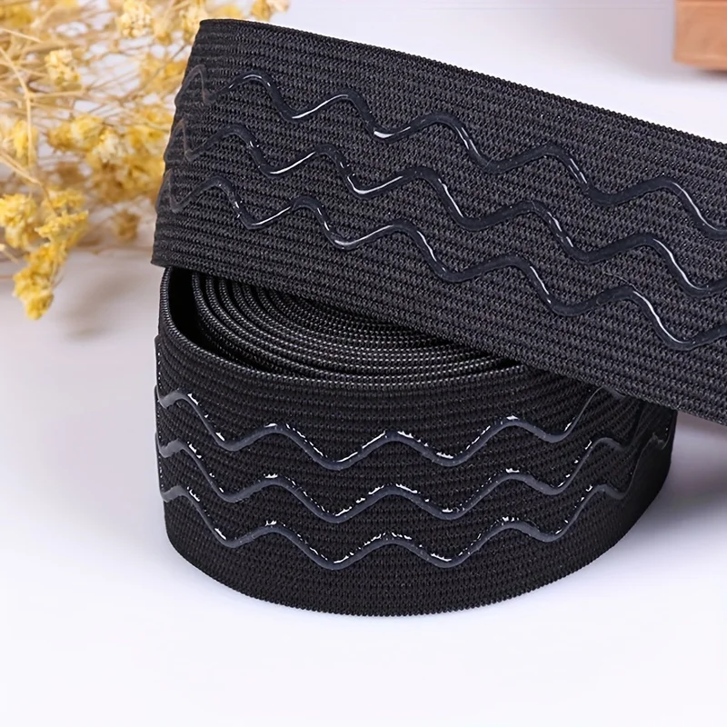Silicone Design Silicone Printed , Non-Slip Elastic Silicone Gripper Tape Waistband band Spandex / Polyester Webbing