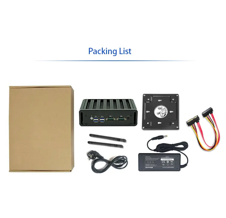 Fanless Industrial PC Desktop Computer Barebone N2840 J1900 J4125 Intel Core i3 i5 i7 Dual Lan Dual Com NUC Portable Mini PC