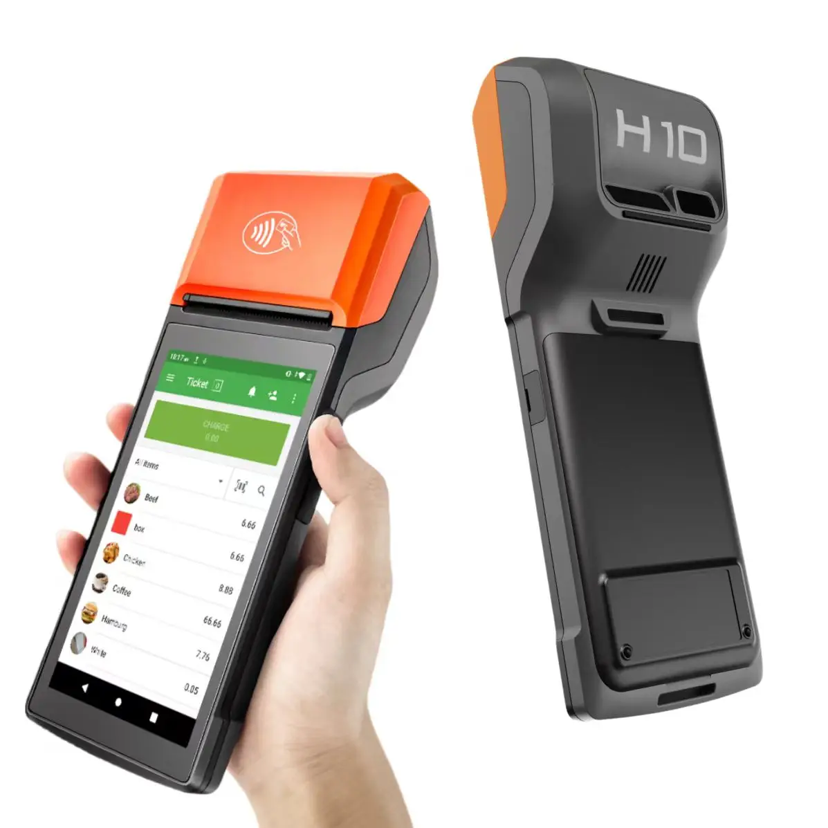H10 pos system manufacturer handheld mini android 13 portable pos terminal with 58mm receipt printer QR camera