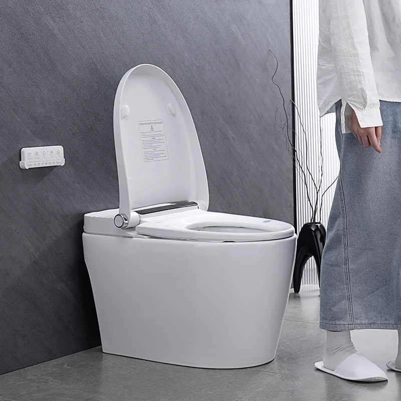 Foshan High-End Gravity Flushing Automatic Bathroom Sanitary Wares Floor Mounted Ceramic Intelligent Toilet Smart Toilets