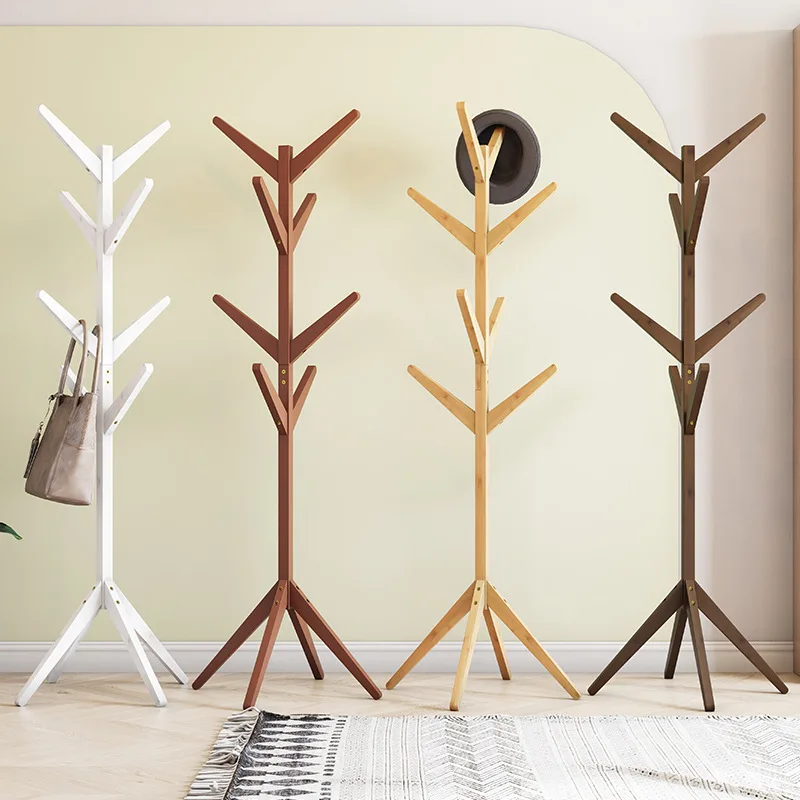 New Arrivals Tree Shaped Stand multifunction floor wooden coat racks Hanger Coat Racks For Clothes