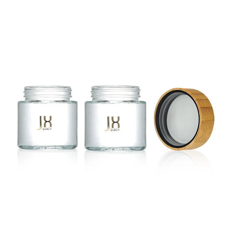 Custom Printed 90ml 110ml Food Child Resistant Storage Clear Cosmetic Smell Proof Glass Jar With Screw Top Lid