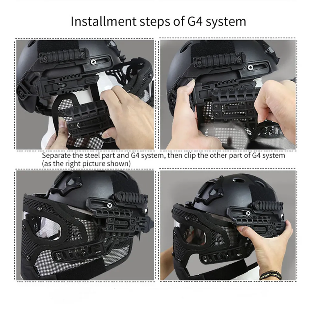 MUCHAN Fast PJ Style Helmet with Full Face for Combat Helmet One Solid Color Version