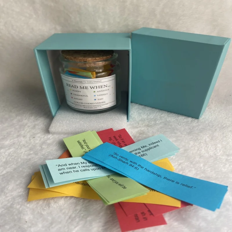 2024 Dropshipping Quran Verses Muslim Jar in A Jar for Emotions and Feelings Verse Prayer Request Cards In Stock