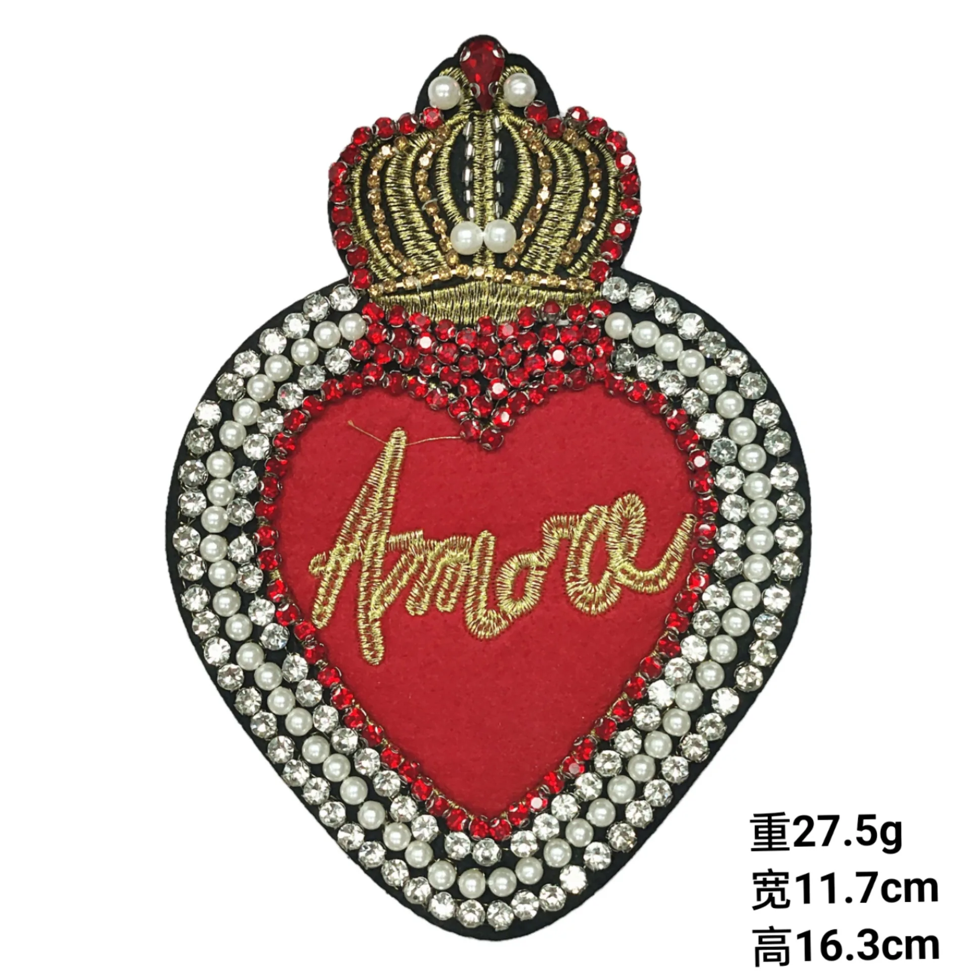 Handmade Beads and Sequins Embroidered Decorative Clothing Patches Rhinestone Beaded Embroidery Patch for Clothes