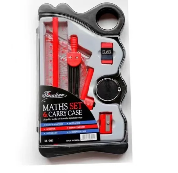 Africa cheap price math set School supplies for Plastic math compass stationery set for student kid