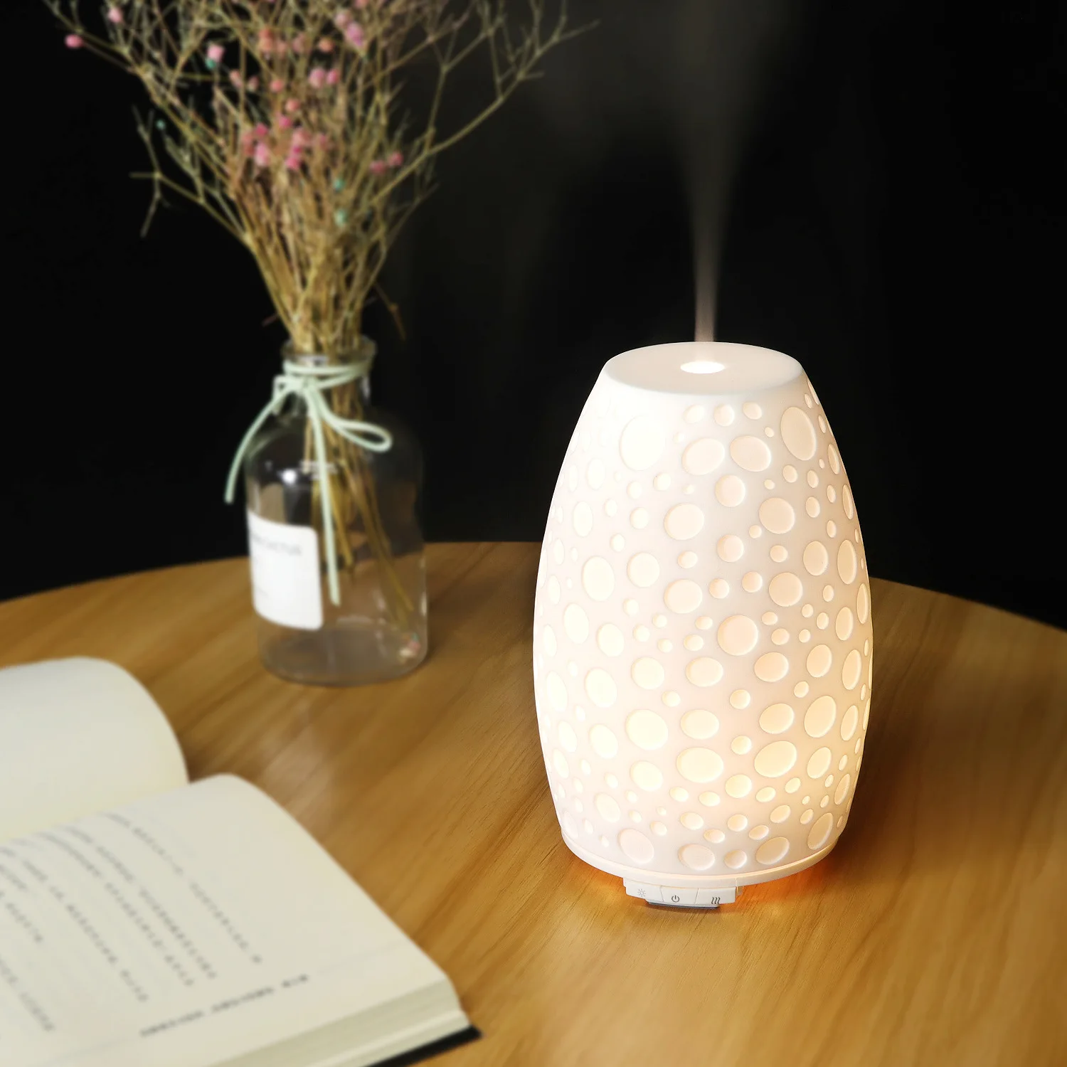Resin Incense Oils Diffuser 5V USB Home Cool Mist Humidifier with Wave point Resin Design Diffusor