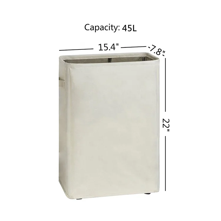 Durable Canvas Folding Laundry Basket Bag