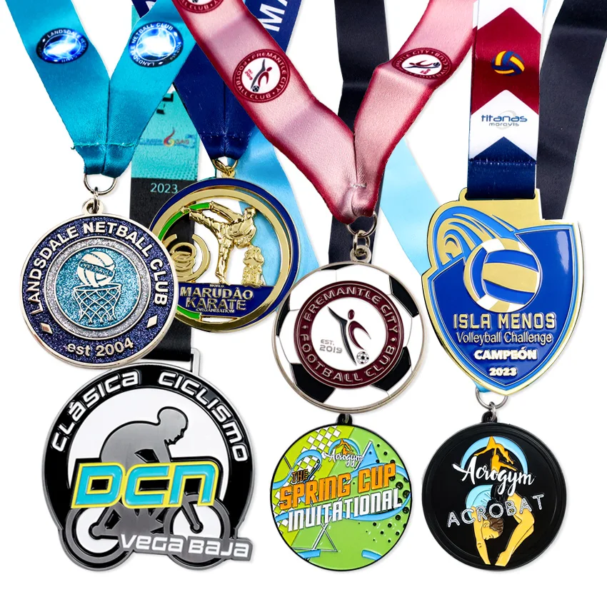 Custom made metal bike bicycle medallion acrobat volleyball netball sport medals award american football clubs karate medal
