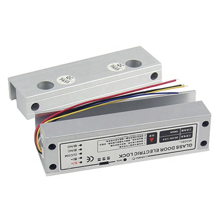 Fail Safe NC 12V Office Frameless Glass Door Smart Access Control Electric Magnetic Drop Bolt Door Lock With Timer Delay