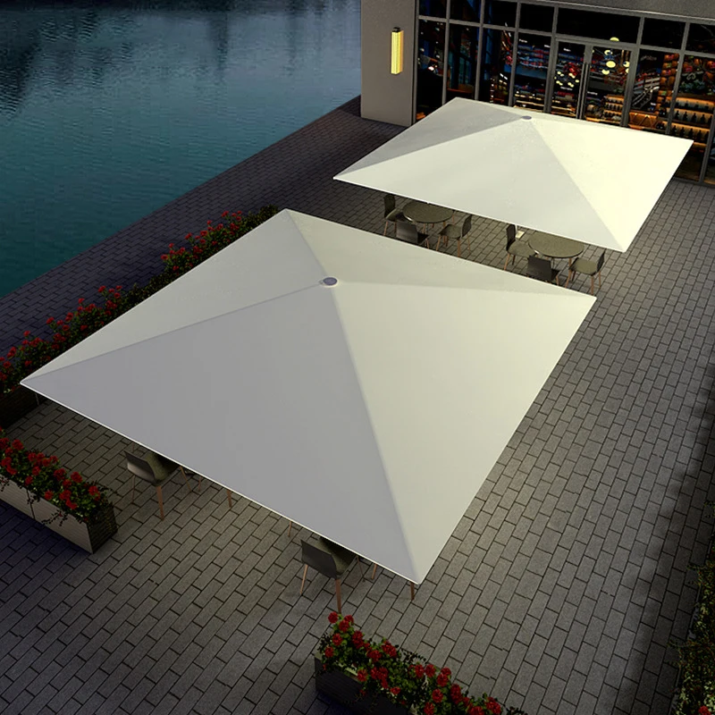 Wholesale Commercial Big Size Heavy Duty Large 4*4M Aluminum Garden Outdoor Umbrella Restaurant Parasol  Patio Umbrella