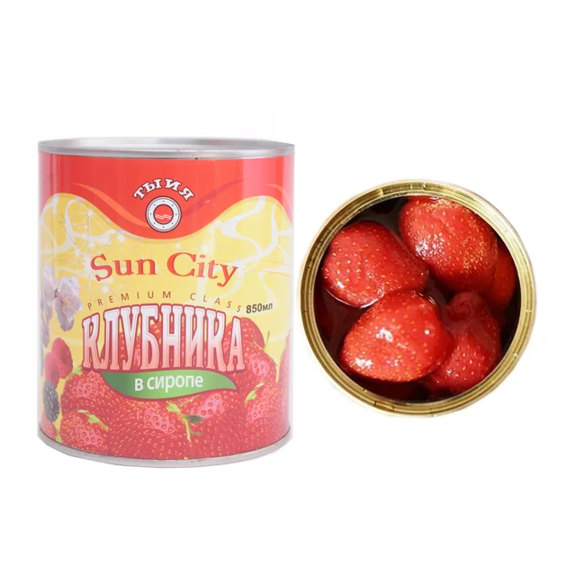 Natural food Product canned Strawberry In Syrup