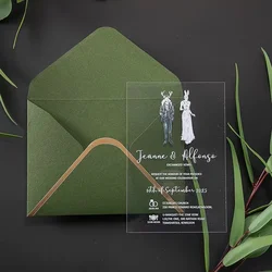 Customize laser cut wedding invitation cards high quality party invitation paper custom acrylic marriage invitation