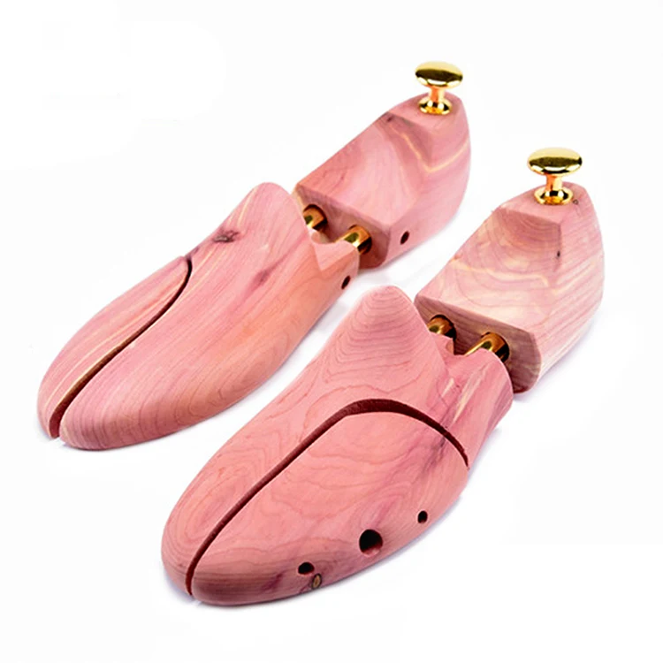 Custom Logo Display Middle Boots Cedar Wood Shoe Trees Adjustable Medium Large Shoe Stretcher For Shoes Display