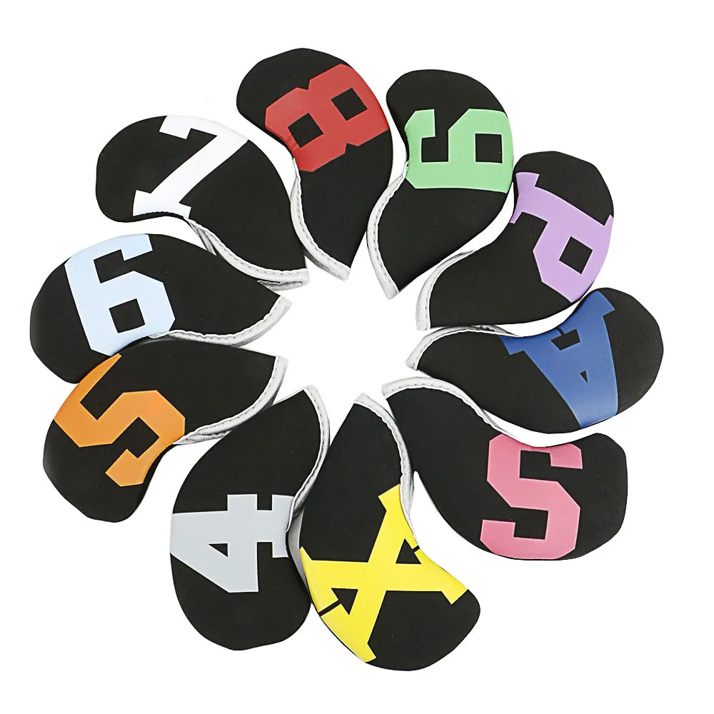 One-piece drop shipping Neoprene Material Big Number  4-9 PASX 10pcs/set Golf Iron Head Covers