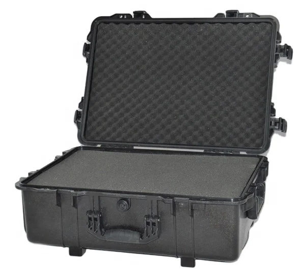 Hard plastic big size carrying case with wheels and customized foam