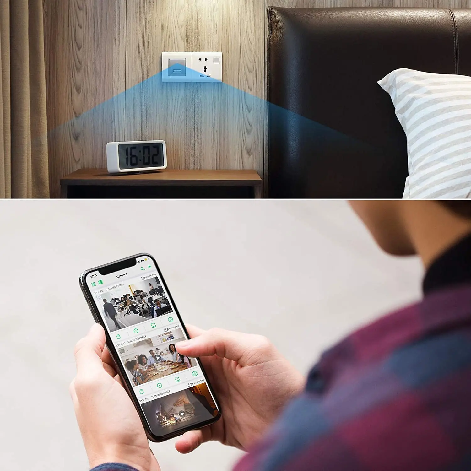  IP-камера беспроводная настенная с Wi-Fi и датчиком движения 1080P Упаковочный